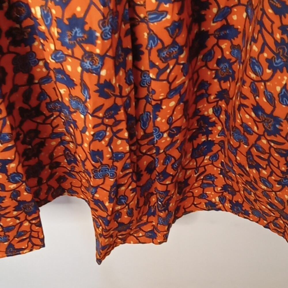 UNITI Casual Women's O/S Floral Orange and Blue Women's Skirt.Flowy, Feminine, - Picture 4 of 7